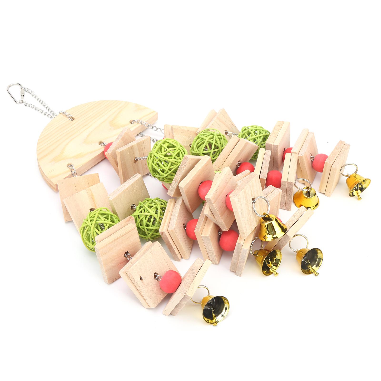 

Parrot Chewing Toys Parrot Building Block Gnawing String with Rattan Balls and Colorful Beads