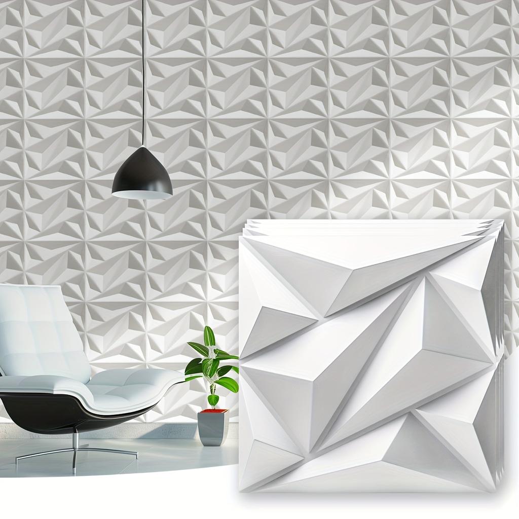 10 Stück Mattschwarze PVC 3D-Diamant-Wandpaneele Einfache DIY-Installation für Wohnzimmer Schlafzimmer Küche TV-Hintergrundwandpaneele
