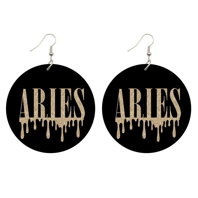 Zodiac Signs Capricorn Aquarius Pisces Aries Taurus Gemini Cancer Leo Virgo Libra Scorpio Sagittarius Wood Drop Earrings Natural Wood Earrings