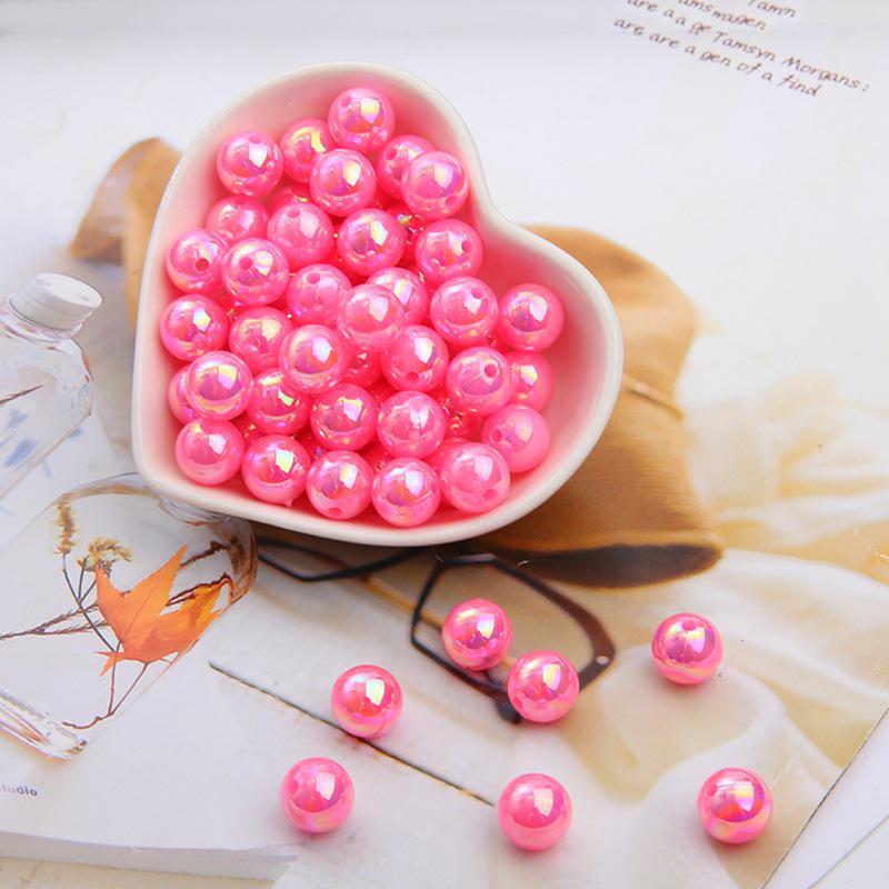Acrylic Imitation Pearl AB Color Round Beads for DIY Jewelry Bracelets