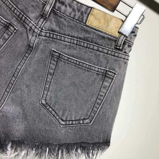 Damen-Shorts mit Quaste, lockeres All-Match, hohe Taille, Knopfleiste, zerrissene Shorts, Freizeitkleidung