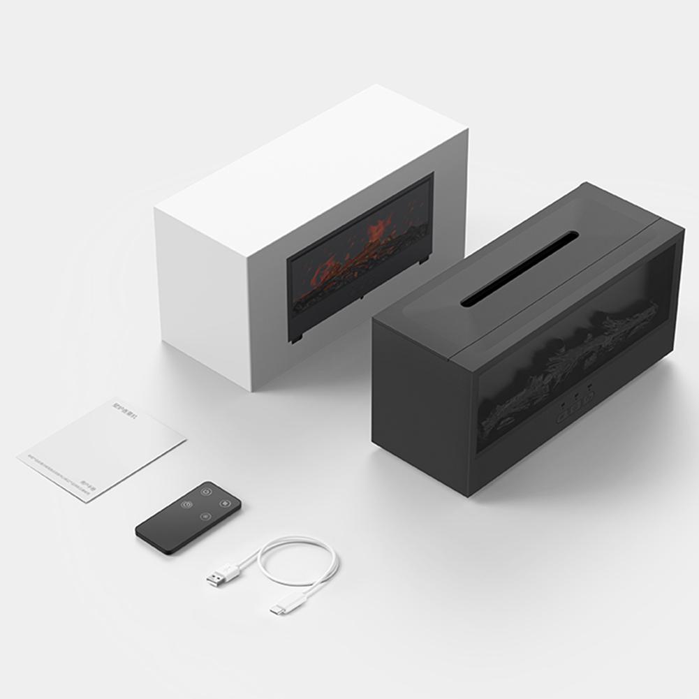 Dynamischer Flammen Kamin Ätherischer Öl Diffusor mit 150 ml Fassungsvermögen Ultraschallnebel Timer und Fernbedienung