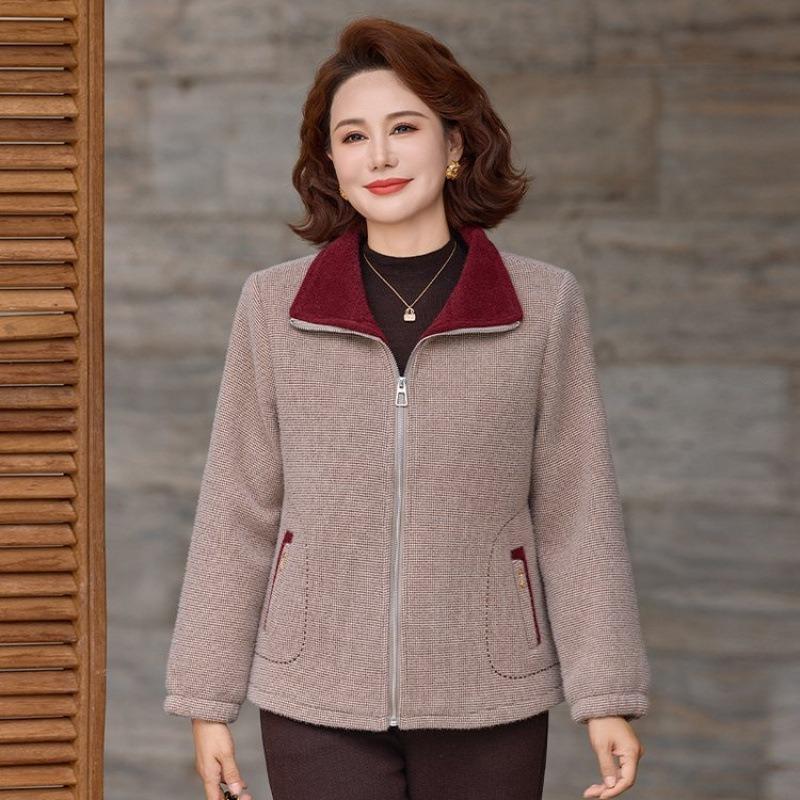 

Весенне-осенняя куртка с лацканами, новая повседневная женская осенняя модная куртка 5XL [Recommended 150-80 kg] светло-коричневого