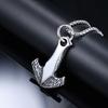 Nautical culture anchor-shaped titanium steel pendant, retro trend simple accessories pendant jewelry