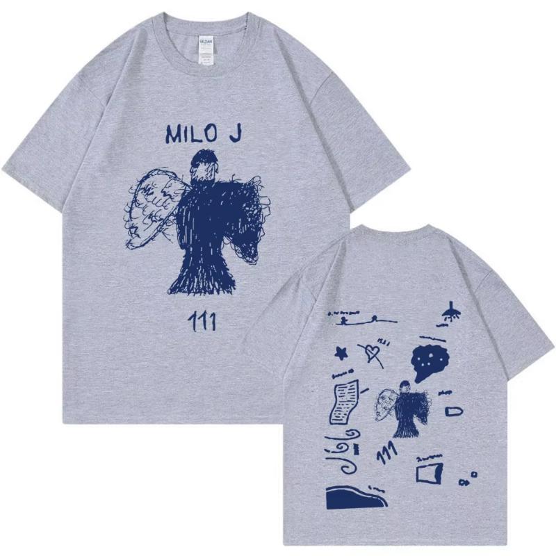 

Rapper Milo J 111 Album Merch T Shirt Unisex Women Clothes Harajuku Hip Hop Tshirt Vintage Cotton Short Slevee Tshirts Streetwear 4XL