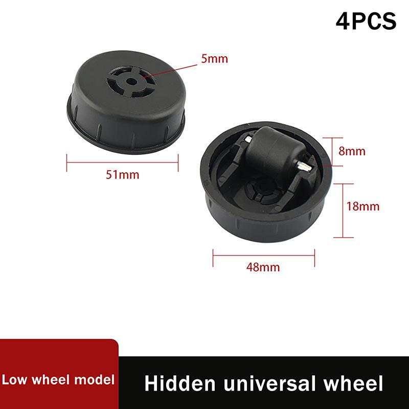 4 szt. Niewidoczne Uniwersalne Kółko Rowkowe Obrót 360 Stopni Kółko Gładkie Ciche Do Mebli Domowych i Biurowych Spód Przesuwane