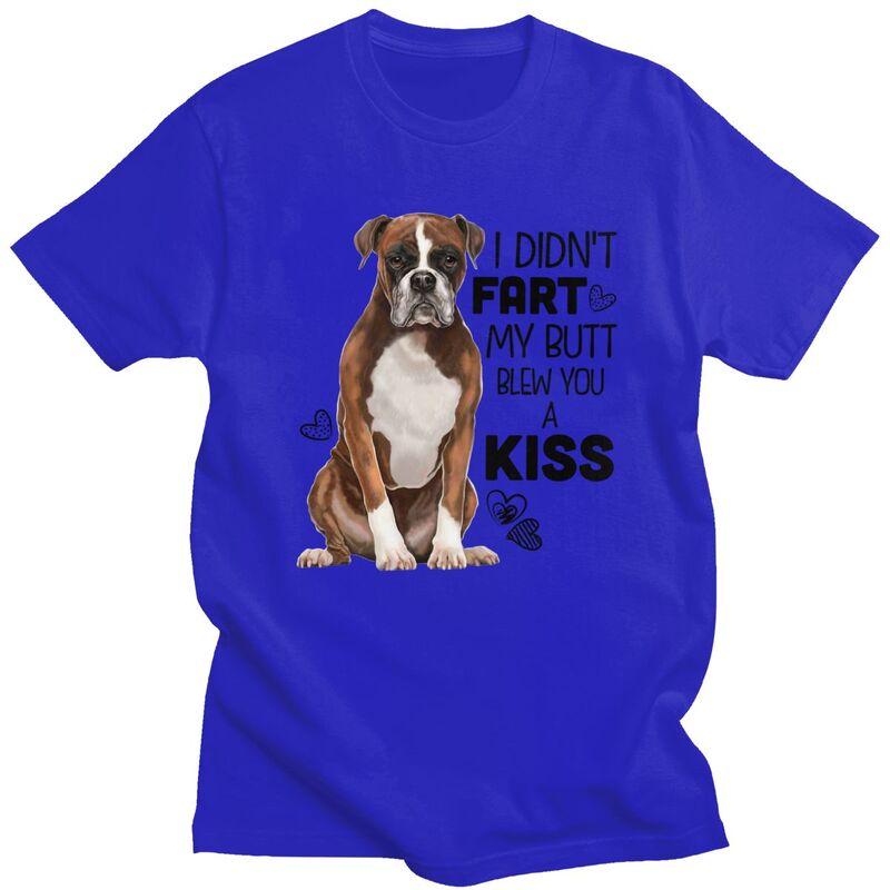 Custom Boxer Dog T Shirts Men Pure Cotton Tees Tshirt Short Sleeve Tshirt Clothing
