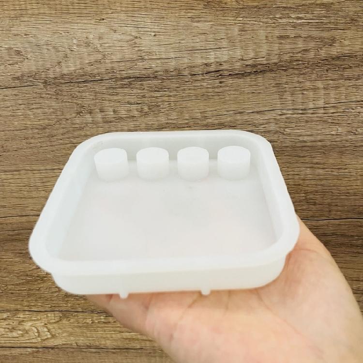 Four Holes Candle Holder Silicone Mold European Candlestick Cement Plaster Craft Mould DIYs Resin Candle Stand Molds