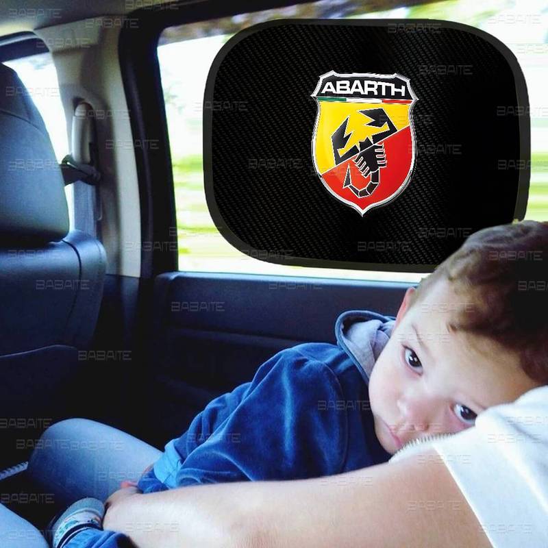 A-AbarthS-S Car Side Window Sunshade Sun Block Film Cloth Sun Visor UV Protection Window Curtain Car Sun Shade Cover