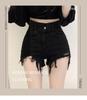 Korean Dongdaemun High Waist Ripped Denim Shorts for Women