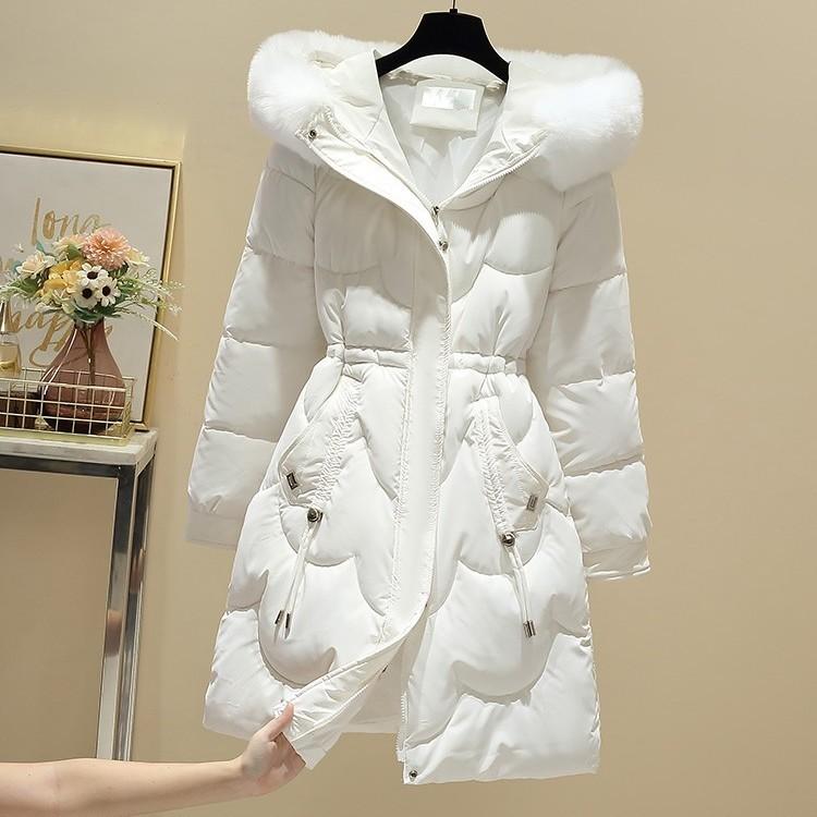 

Женское свободное теплое пальто Parker, утолщенная длинная куртка до колена, приталенная теплая куртка XS