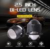 SANVI 3" LED Bi-Beam Lens Car Headlight with White/Yellow Angel Eye Cover
