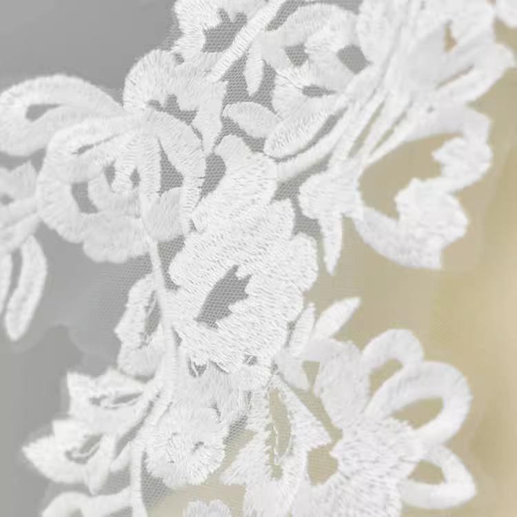 High-Grade Cotton Thread Embroidery Lace Accessories Wedding Dress Veil Handmade Diy Material Clothing Decoration Accessories White