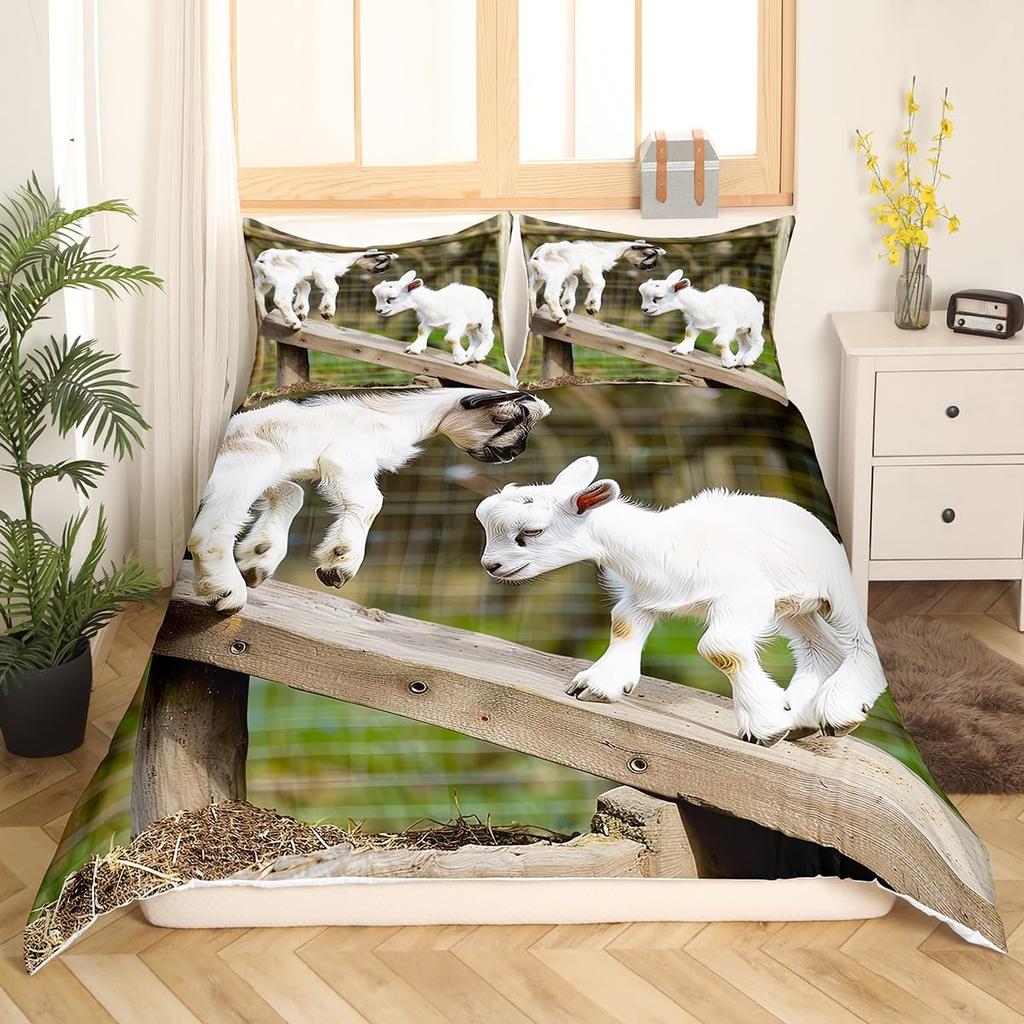 Sheep Duvet Cover Set For Kids Teens Comforter Covers Lightweight Down Room Decor Queen Size 2 Pillowcase 1 Duvet Cover No Quilt