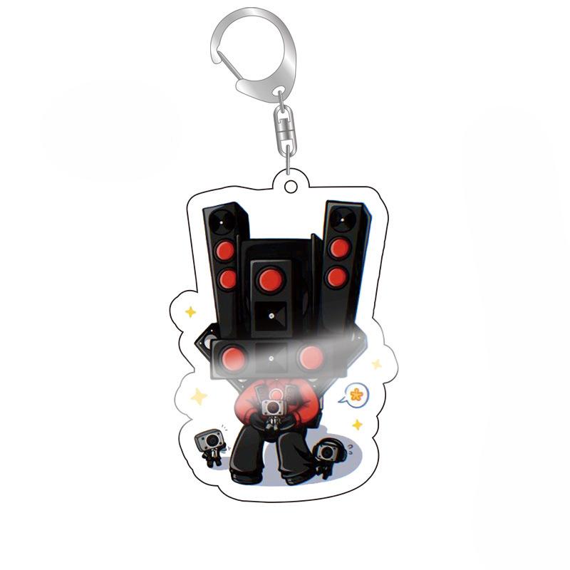 Skibidi Toilet Cameraman Speakerman Acrylic Products Keychain Funny Jewelry Friends Fans Gift Bag Charms Souvenir Accessorie