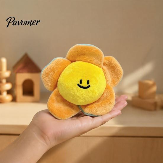 Internal Spiky Ball Toy Crinkle Flower Dog Toy, Squeaky Inside, Plush Puppy Cute Floral Chew Interactive Fetch for Small And Medium Dogs Durable