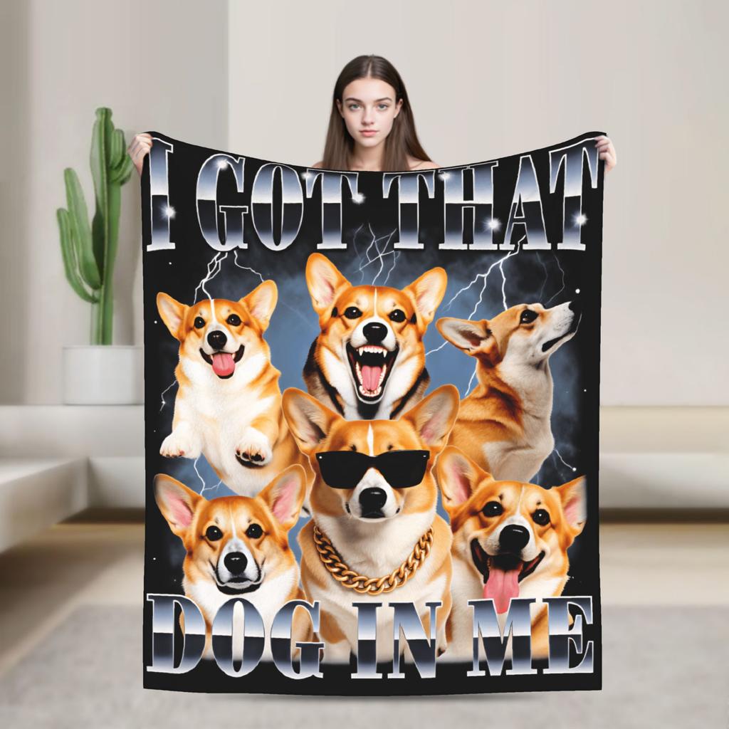 I Got That Dog In Me Poodle Dog Lover Pet Owner Warm Cozy Blanket Pattern Travel Throw Blanket Couch Chair Bedspread Bed Cover