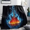 Guitar Print Flannel Blanket, High Quality Comfortable for All Seasons, Home Decor, Warmth and Comfort, Perfect for Christmas Gifts