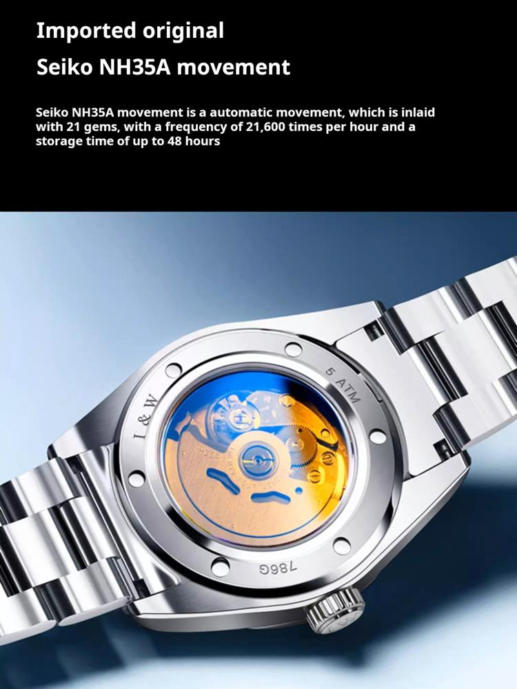 Japan Mechanical Movement IW New Men Automatic Watch for Men Luminous 50M Waterproof Sapphire Glass Watch Reloj Hombre