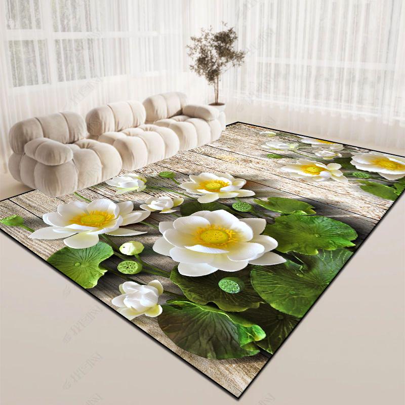Modern Light Luxury Carpets Flower 3D Rug for Bedroom Large Floor Mat Living Room Sofa Non-slip Carpet Washable Lounge Study Rug
