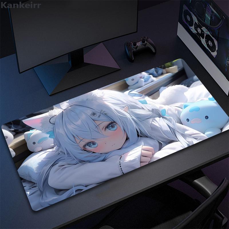 Anime Girls Cute Pink Mousepad Large Computer Gaming Accessories xcm Gamer Professional Premium Mouse Mat Kawaii Desk Mats