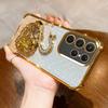 KEYSION Shockproof Plating TPU Phone Case for Samsung S24 S25 Ultra S25+ Glitter Jewelled Swan kickstand Cover for Galaxy S24 S25 FE 5G