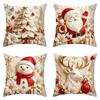 4PCS Tree Flower Christmas Pillow Covers New Year Snowman Pillow Cover Throw Cushion Case  Home