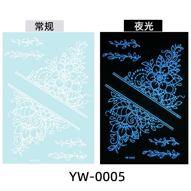 Glow In The Dark Indian Lace Tattoo Stickers - Henna Style Hand Body Art
