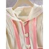 College Style Loose Fitting Hooded Cardigan for Spring and Autumn Wear, Fashionable Knitted Jacket for Women, Cardigan for Women
