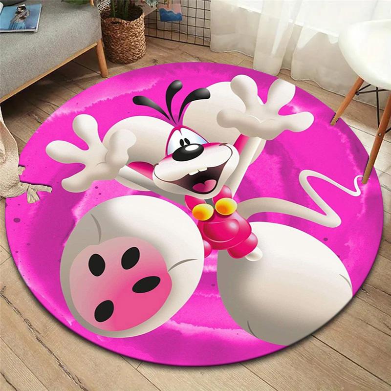 Diddl Round Area Rug,Carpet Rug for Living Room Bedroom Sofa Playroom Decor,Non-slip Floor Mat