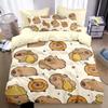 Cartoon Cute Capybaras Duvet Cover 3D Printed Quilt Cover And Pillowcase Bedding For Children And Adult Set Queen Size 2/3Pcs