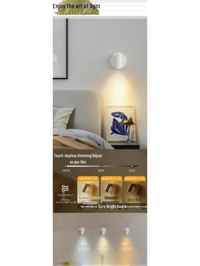 Wireless Magnetic Night Light: Portable, No-Drill Wall Lamp for Bedroom, Bedside, and Reading