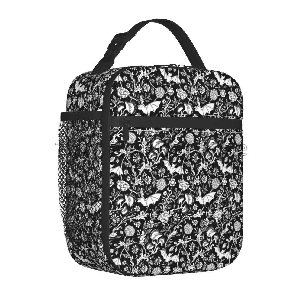 Halloween Fledermäuse Isolierte Lunchtasche Wiederverwendbar Tragbar Wasserdicht Lunchbox Kühltasche Thermisch Oxford Bento Tragetasche für Arbeit Picknick