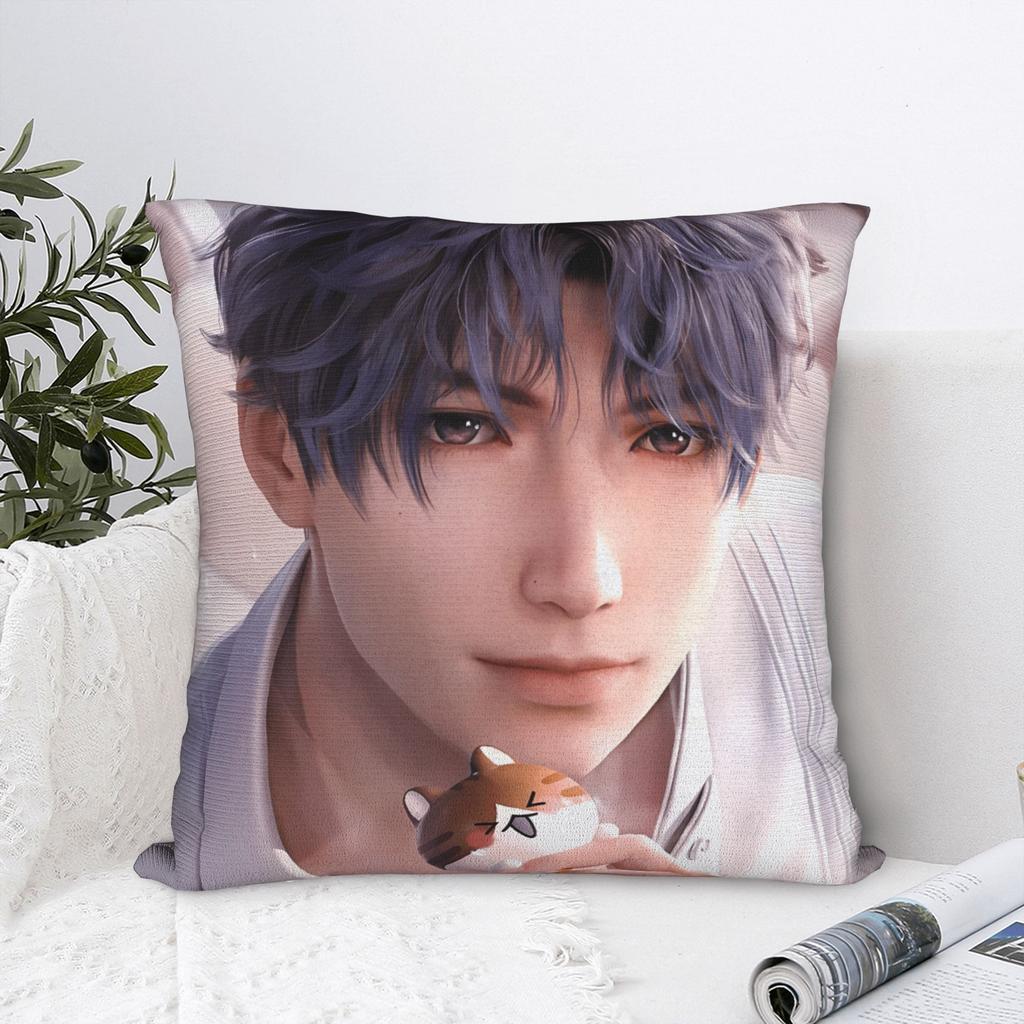 Pillow Case Love and Deepspace Square Game for Girls Pillow Cover For Living Room Bed Chair Retro Trendy Pillowcases