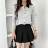 Shop   Women S Collared Button Long Sleeve Knit Cardigan White 21dS Wcd260098
