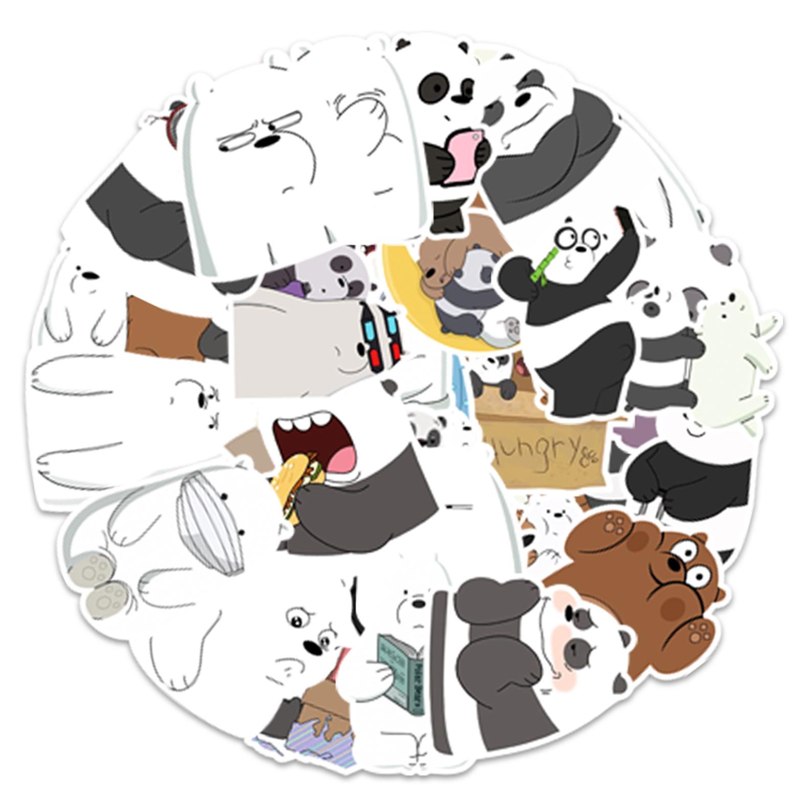 

50 Pictures of Our Naked Bear Graffiti Stickers for Mobile Phones, Computers, Water Cups, Notebook Stickers, Waterproof Creativity