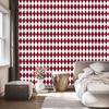 Harlequin Diamonds Wallpaper, Red and White, Red Background, 50x1000