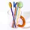 Craft Made Glass Mug Coffee Cup Glass Spoon Borosilicate Glass Cup Office Cups Birthday Gift Coffee Mugs Tea Spoon