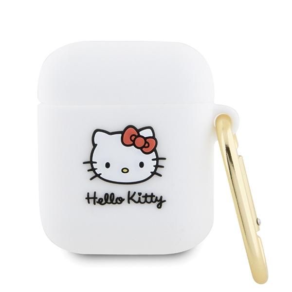 Hello Kitty HKA23DKHSH Airpods 1/2 coverwhite/white Silicone 3D Kitty Head