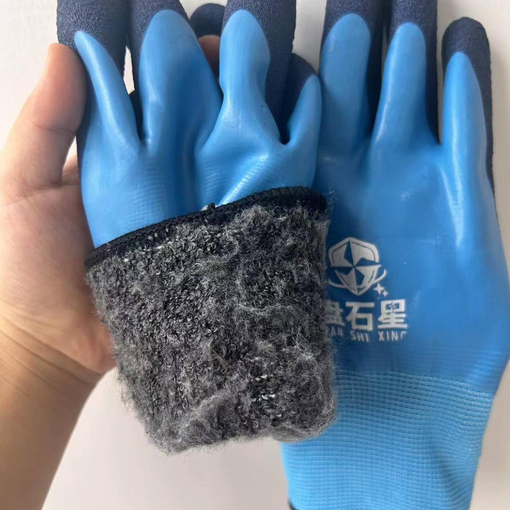 Winter Thick And Velvet And Cold Resistant Labor Gloves Keep Warm, Warm, And Wear,resistant