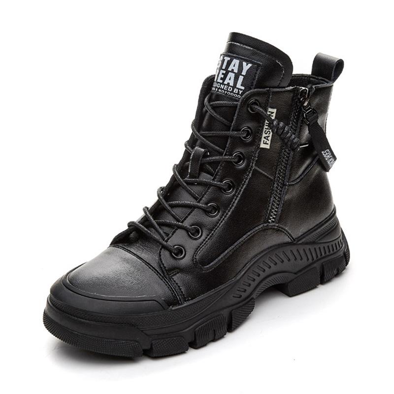 Fashion GKTINOO 2025 Autumn Winter Shoes Genuine Leather Sneakers Fashion Boots for Women Thick Sole Women Ankle Boots Ladies Botas