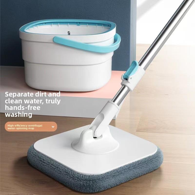 Spin Mop Bucket With Rotating Twisted Drying System For Home Cleaning Efficiency