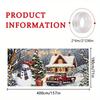 Large Christmas Garage Door Banner - Retro Snowman and Red Pickup Truck Design Suitable for Winter Holiday Decoration