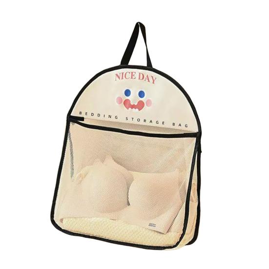Mesh Storage Bag Large Capacity Wardrobe Organizer Breathable Hanging Storage Net for Underwear Socks Towels Bedroom Dorm Travel
