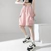 2024 New Cargo Women's Summer Shorts Casual Solid Color Girls Bermuda Shorts Knee Length Pants With Pockets