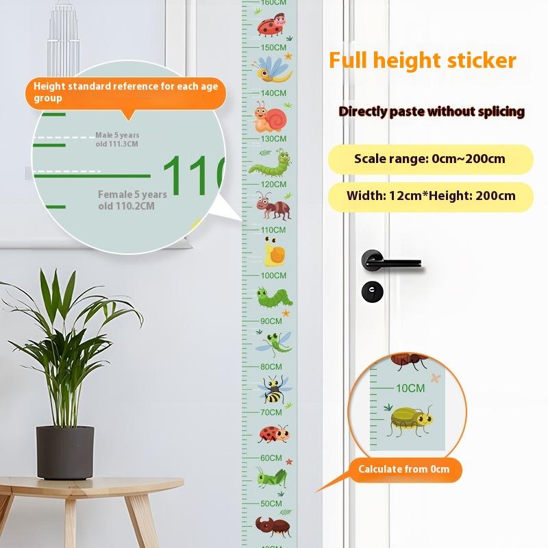 Height 2M Cartoon Wall Sticker Measuring Instrument Ruler For Measuring Height Sticker Wallpaper Growth Chart Can Be Removed