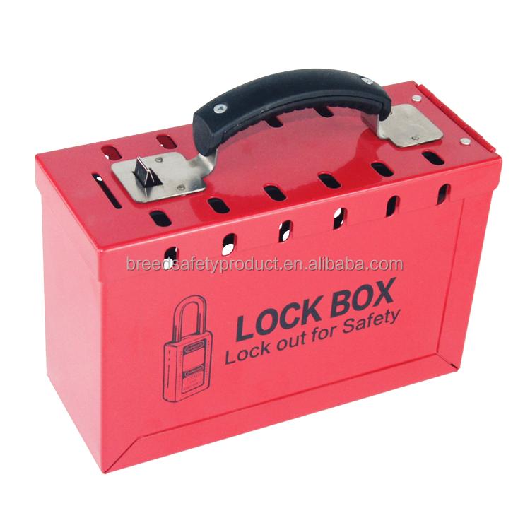 Portable Group Lock Box Safety Steel Lock Station LOTO 12 Padlock Holes Portable Metal Lockout Box With Ergonomic Handle (Red,empty box&Steel&Lockout Tagout) красный