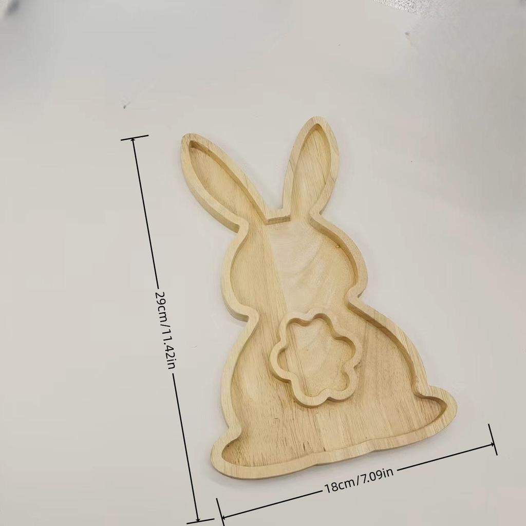 Wooden Holiday Tray: Reindeer, Christmas Tree, Rabbit, Hat Decor