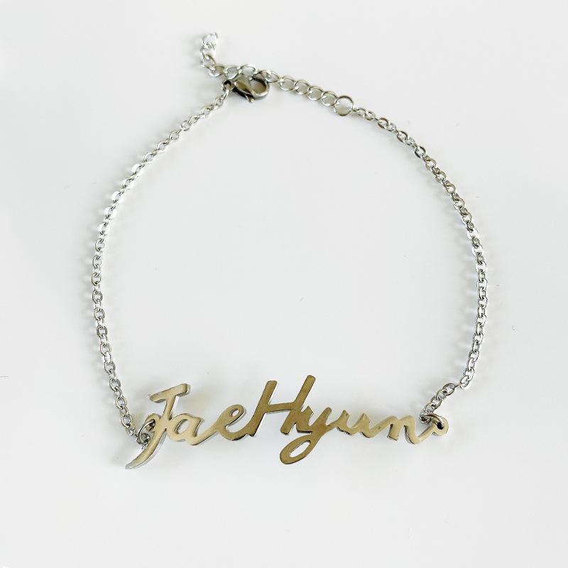 Kpop Nct Member Signature Bracelet Color Stainless Steel Chain Bracelets For Women Fans Jewelry Accessories