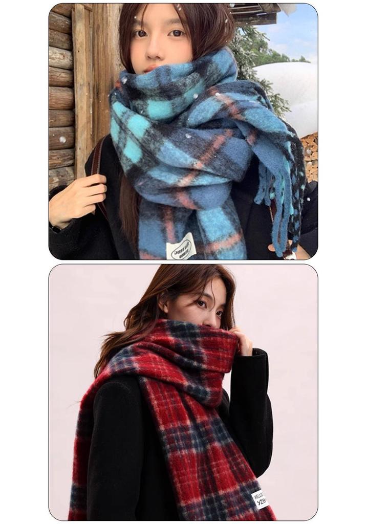 Qianqian Wanxing Knit Style Imitation Cashmere Scarf – Warm, Versatile, Korean-Style for Autumn and Winter, Available in Multiple Colors.